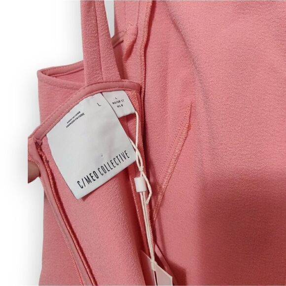New C/MEO Consumed Split-Front Pink Midi Dress L 8 - Picture 9 of 15